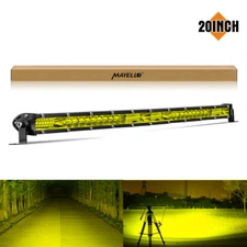 7" 10" Amber LED Light Bar Single Row Thin Fog Work Driving Truck UTV ATV Boat