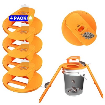 Mouse Traps Indoor for Home: GISUNG 4 Pack Mouse Trap Bucket Lid with Upgrade...