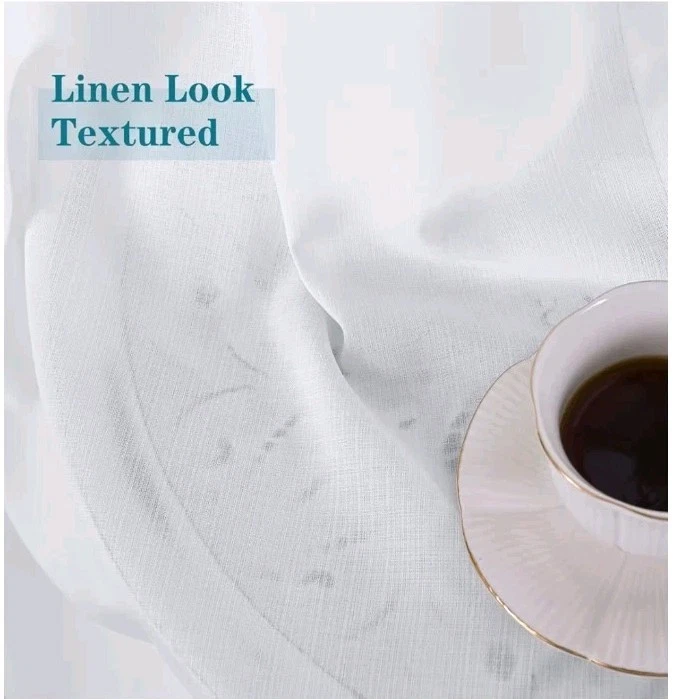 Juego de 2 paneles cortinas transparentes blancas BGment, 52x84, semi transparentes Foto 3 de 4