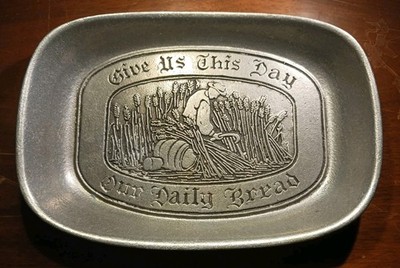 Vintage Bread Plate Platter Give Us This Day Our Daily Wilton RWP Pewter