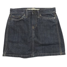 Vintage Gap Jeans Dark Wash Denim Mini Skirt Size 0 Y2K Classic Casual Preppy