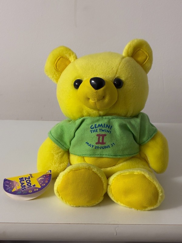 Gemini Zodiac Bear  May21-June 23   9" H and  8" at Base