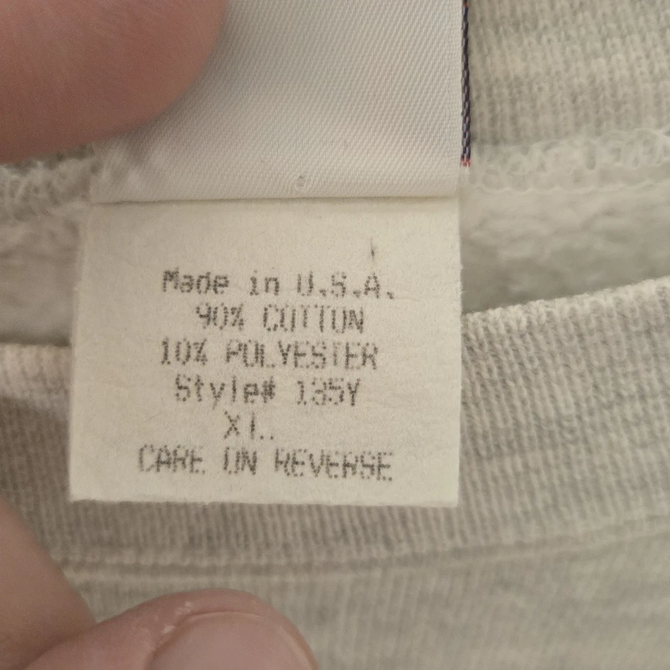 Винтажная молодежная толстовка Miami Hurricanes Crewneck XL серая сделано в США - Изображение 4 из 4