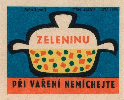 Czechoslovakian Don't Stir Vegetables Matchbox Label c. 1970 Poster 36x24   