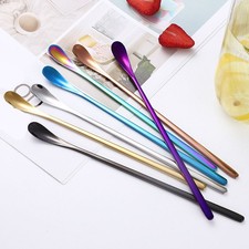 1/7pcs Stainless Steel Long Handle Stylish Latte Ice Cream Sundae Coffee Spoons