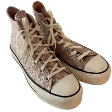Converse Chuck Taylor Lift Platform Glitter High Top Rose Gold Prom Womens 9.5