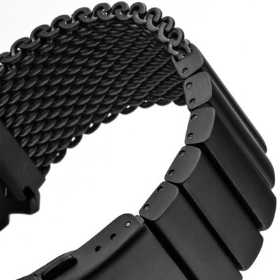 MILANAISE Uhrarmband Mesh SCHWARZ 24 mm EXTRA MASSIV Edelstahl