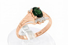 GENUINE 0.70 Cts TSAVORITE & DIAMOND RING SOLID 10k ROSE GOLD - Free Appraisal — photo 2