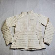 Eddie Bauer Women Puffer Jacket Ivory White StormDown 800 Pertex Quantum Small