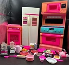 Vintage Barbie Kitchen Bundle Fridge Oven Accessories 90s Mattel Dollhouse