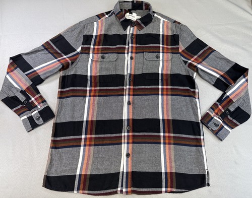 TOPMAN Plaid Button Up Shirt Mens UK XL EURO 106 111CM US Black Gray Cotton Slim