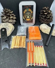 Fire Starting Kit Bug Out Bag Emergency Ferro Rod Magnesium Fat Wood Camping