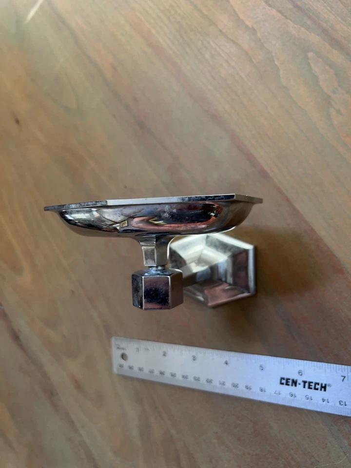 Jabonera vintage de montaje en pared años 50 o 60 niquelada baño retro Foto 3 de 4