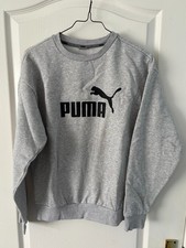 PUMA Grey Marl Logo Sweatshirt Jumper Size S