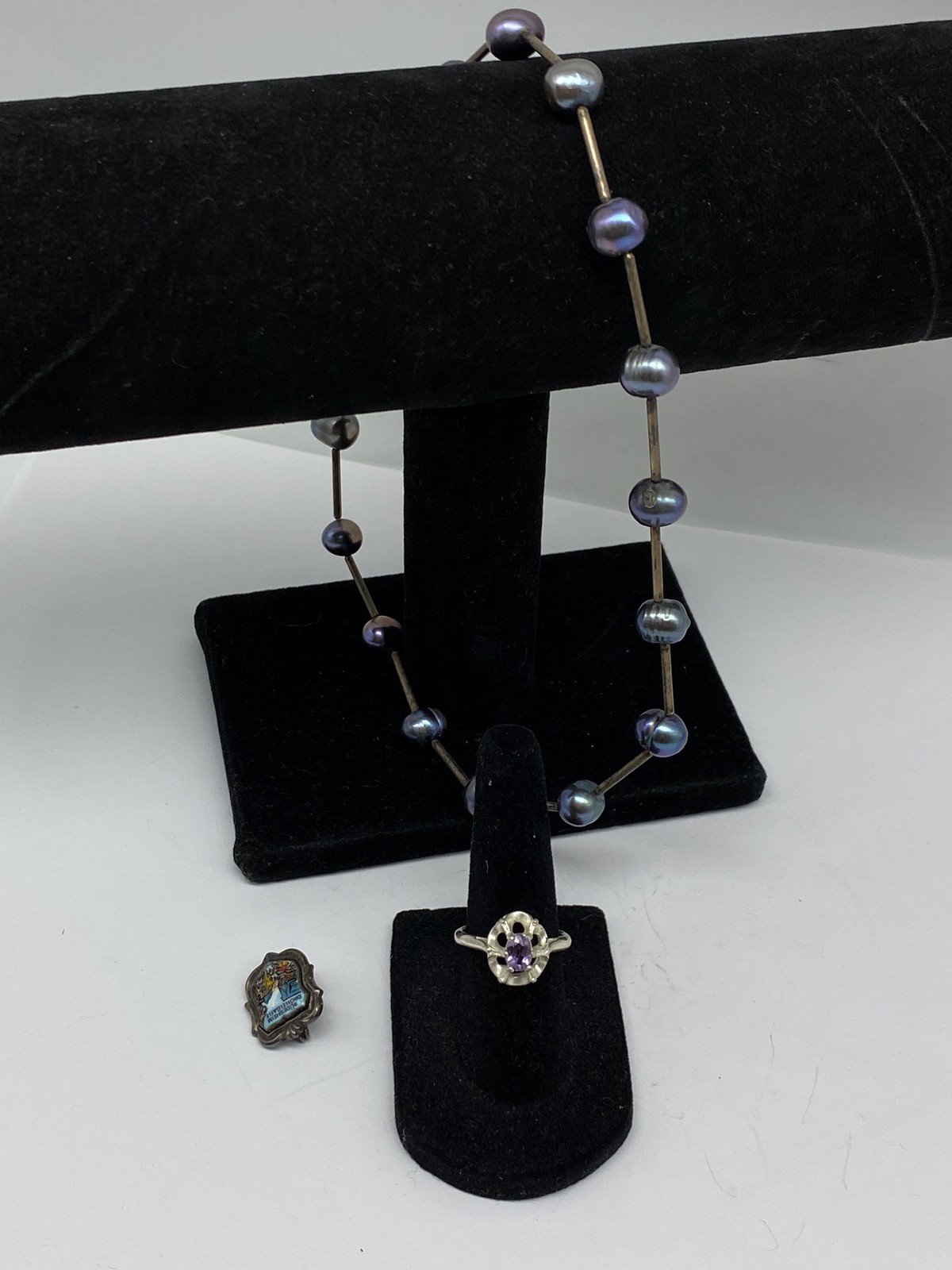 Sterling Silver Assorted Ring Brooch Necklace Jew… - image 3