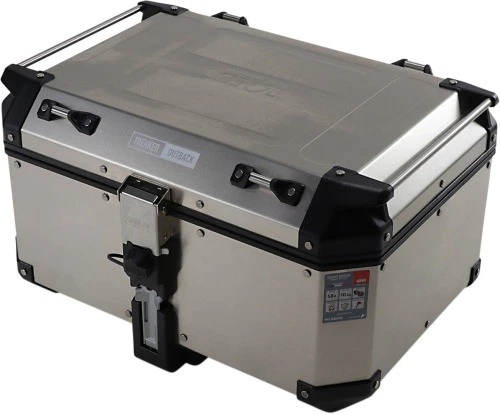 Estuche superior de aluminio GIVI Outback Series 58L - plateado para motocicleta bicicleta de calle Foto 3 de 4