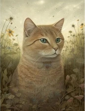 Buff Cat | A4 Mulberry Rice Paper | Paper for Decoupage