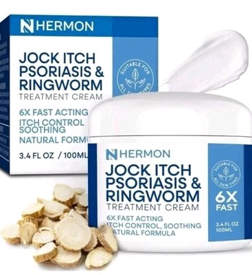 Hermon Jock Itch Antifungal Psoriasis & Ringworm Treatment Cream 100ml 09/2026