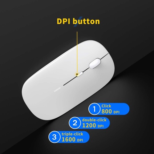 Anmck Wireless Silent Mouse,USB Laptop PC Cordless Rechargeable Slim Mice,... - Picture 5 of 8