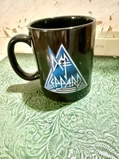 Black Def Leppard Coffee Mug 2004 80s Hysteria Band EUC
