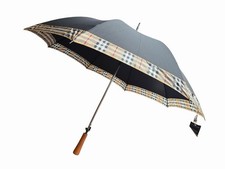 Burberry 44 Fragrance Promotional Umbrella Classic Nova Check Plaid Trim Read Burberry 44 Fragrance Promotional Umbrella Classic Nova Check Plaid Trim Read