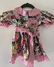 Vintage Little precious Quality Dress 1990  s Pink Floral w/ Ruffles Size 2T