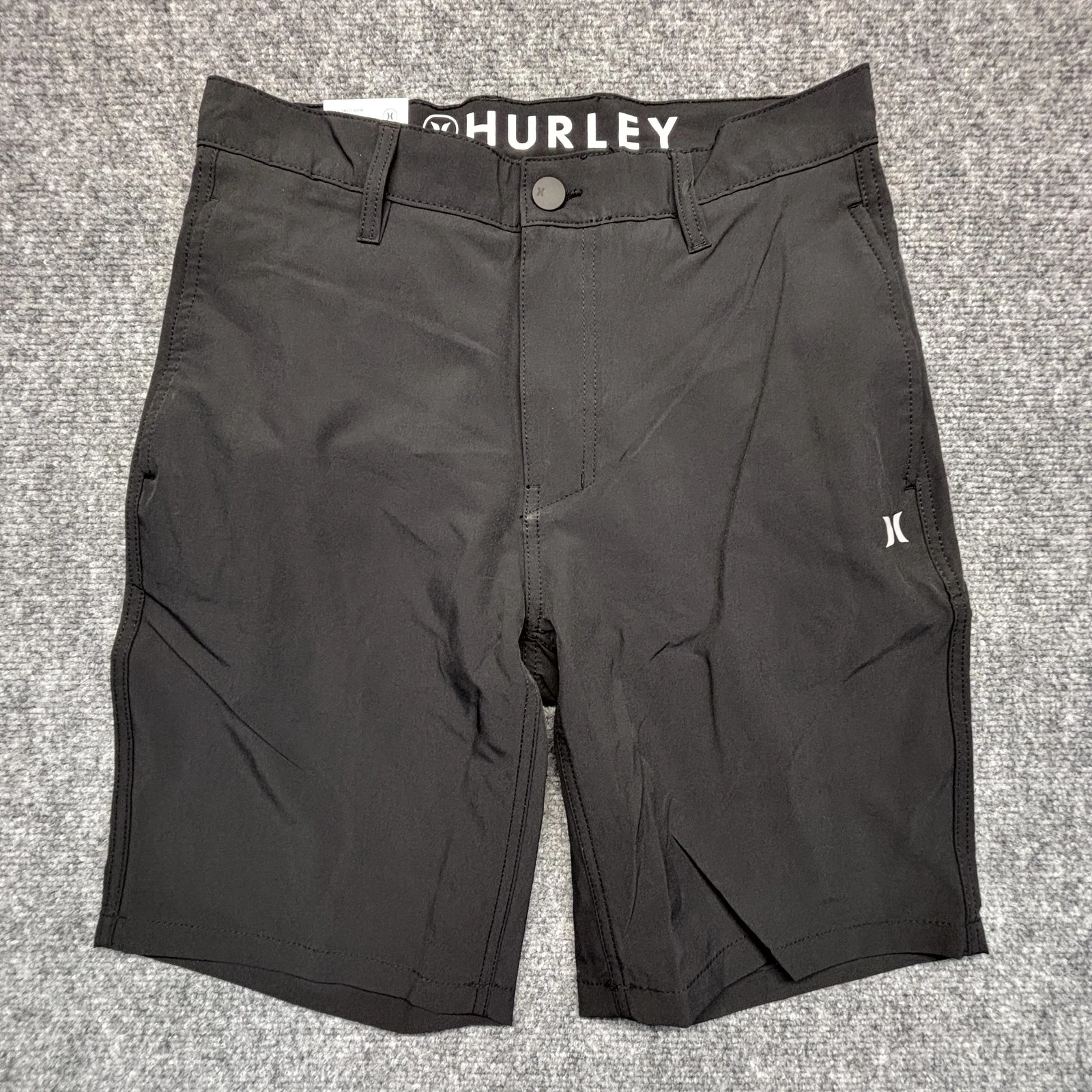 Hurley All Day Hybrid Shorts Mens 30 Black Chino Quick Dry Stretch Beach Casual