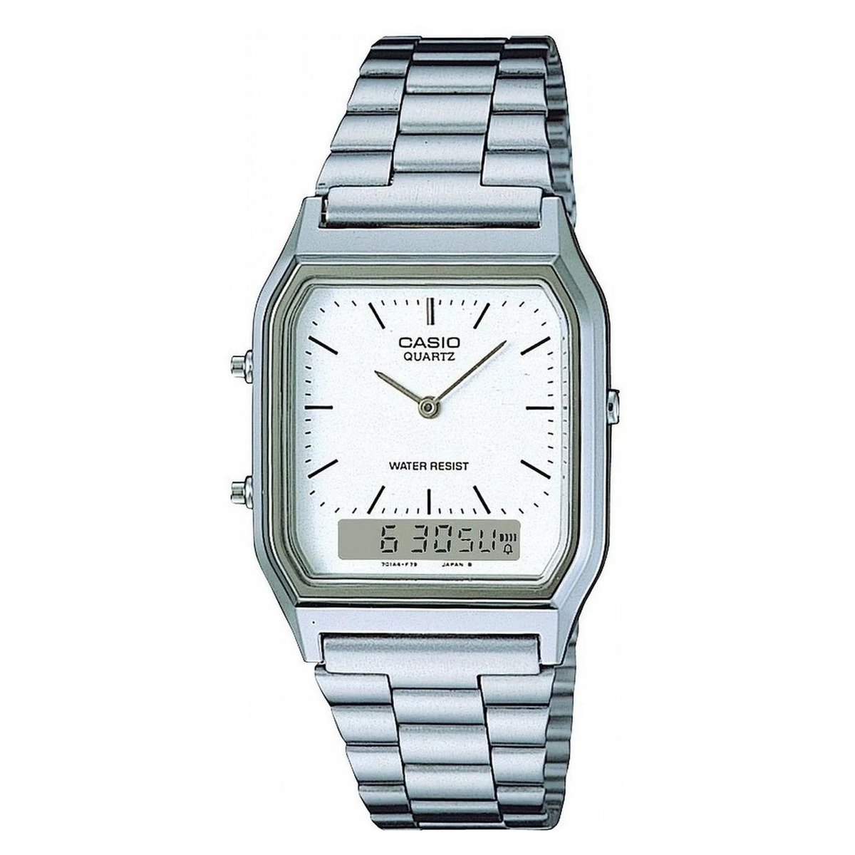 Casio AQ-230 Vintage Quartz Ana-Digi Watch Stainless Steel Silver Tone Japan AQ230A-1DM | CASIO VINTAGE Silver | CASIO main image 4