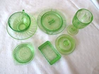 Depression Glass Lot Uranium Glass Mixed Lot