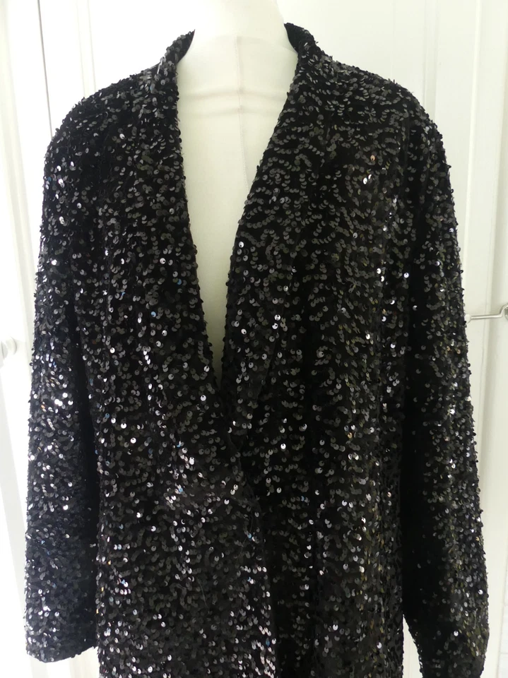 BNWT TU Black Sequin Jacket UK 20 - Image 2 of 4
