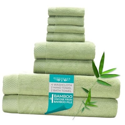  Luxury Towels, 8pc Set, 600 GSM, Ultra Soft Viscose derived from Bamboo Sage