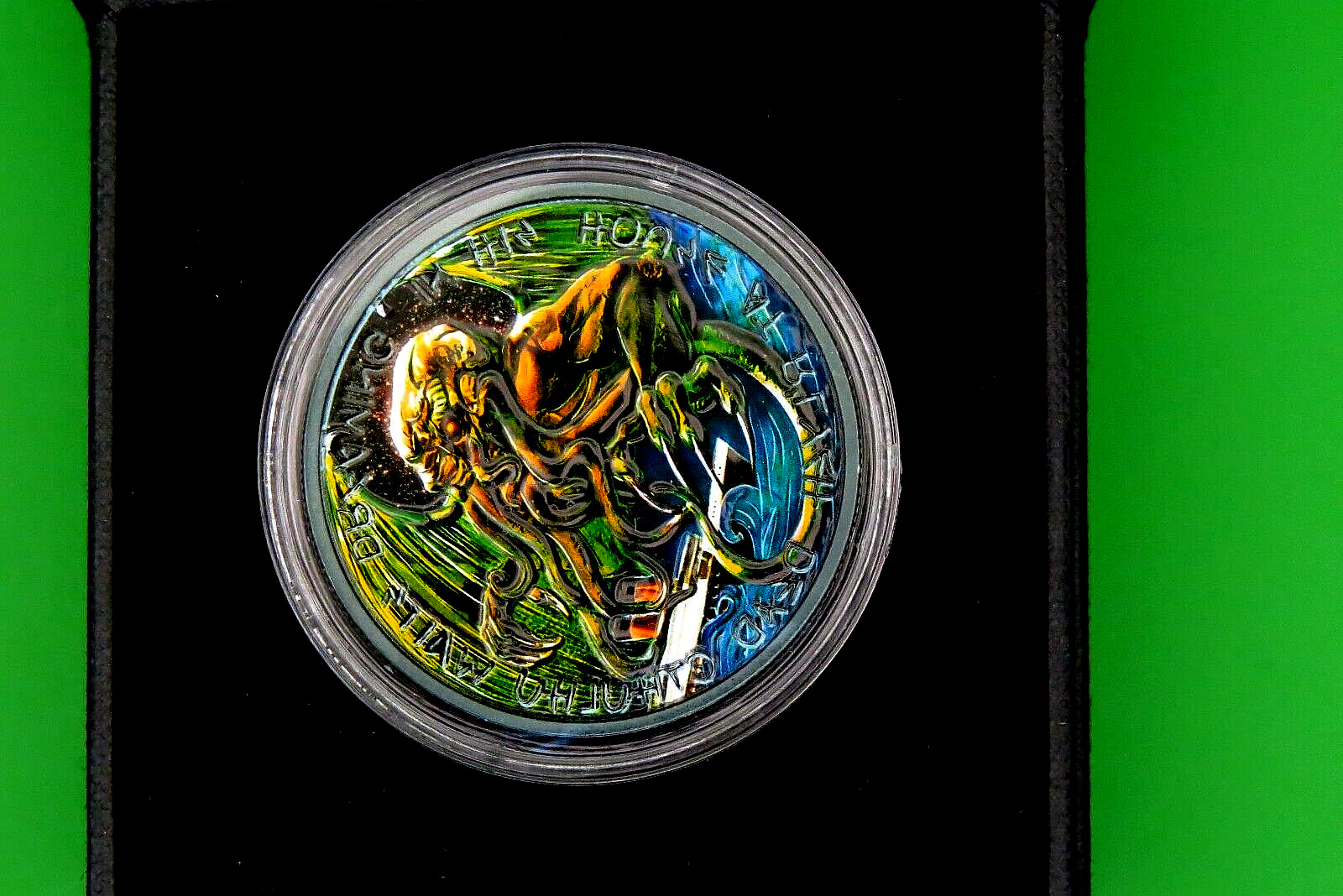 "The Great Old One: Cthulhu Black Ruthenium Green" 1oz Silber Tokelau 2021