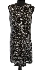 Polka Dot  Shift Dress, A-line, AB Studio Knee Length Office 10 Modest Sheath
