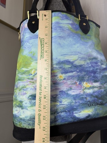 Claude Monet Water Lilies Gallaria Canvas Tote Bag With Zipper Nwt