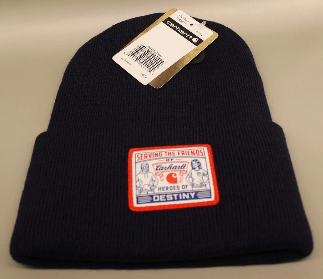 SERVING THE FRIENDS OF CARHARTT HEROES OF STATION PARK BLUE BEANIE NEW W/ TAGS