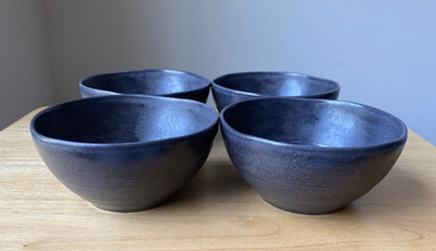 4 PENTIK KIVI 5.25'' Dark Gray Bowls - Finland - EUC