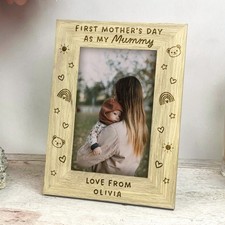 Personalised First Mother’s Day Photo Frame 4x6 Wooden Picture Frame Mum Gift