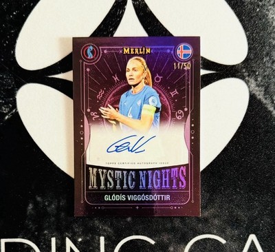 2025 Topps Merlin UEFA Women s EURO - Glodis Viggosdottir Purple Autograph /50