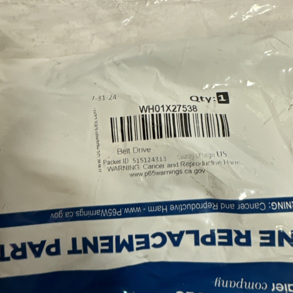 Exact Replacement WH01X27538 for GE General Electric Washing Machine