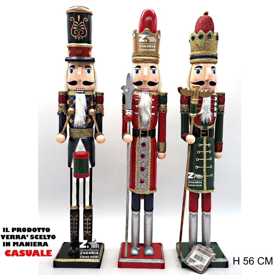 CREARE ITALIA SRL SOLDATINO SCHIACCIANOCI IN LEGNO H 56 CM ADDOBBI PER DECORAZIONE NATALIZIA 72973