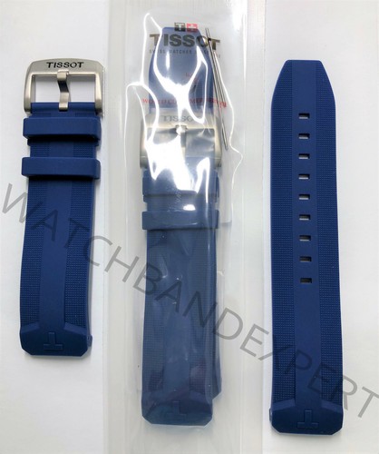 ORIGINALE Tissot T-Touch Expert Solar T091420A Cinturino in Gomma Blu Band  con Pin | eBay