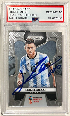 2018 Panini Prizm World Cup Signed Lionel Messi Argentina #1 PSA