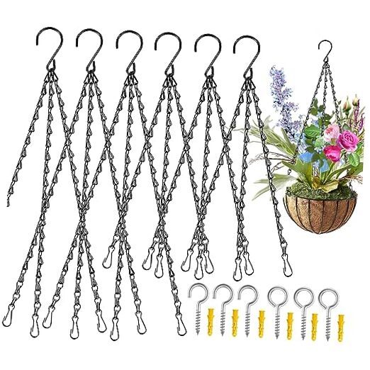 Hanging Basket Chains, Hanging pots, Black 3 Leads Flower Plant Pot