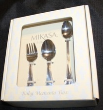 New MIKASA 3 Piece Flatware Set for Baby - Cross
