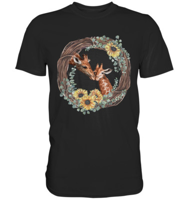 Giraffe Sonnenblumen T-Shirt Mama Tochter Geschenk
