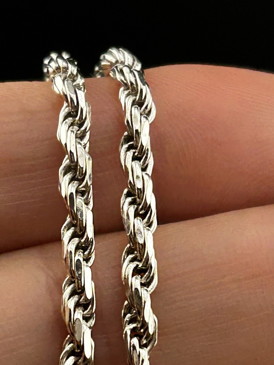 Vintage Sterling Silver 925 Italy Rope Chain Necklace | eBay