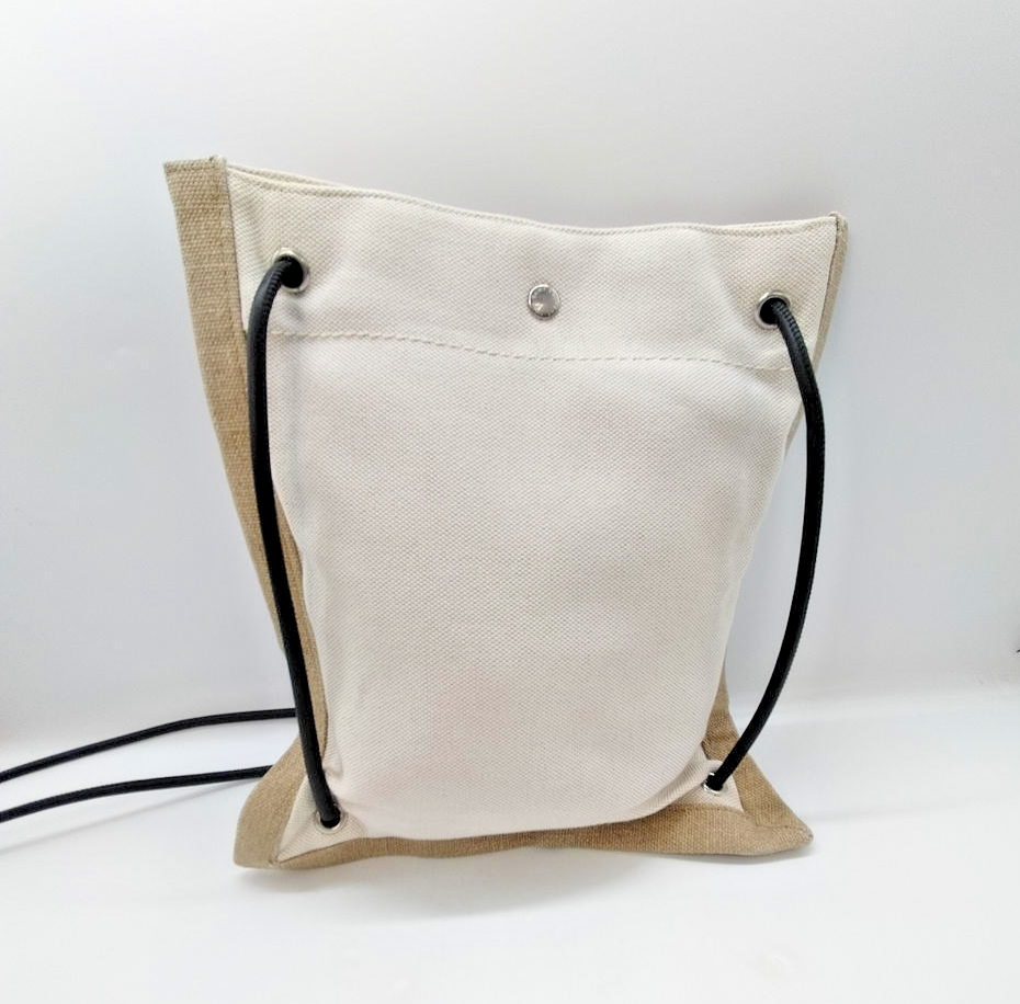 Borsa a tracolla Saint Laurent Paris logo tela pelle avorio usata