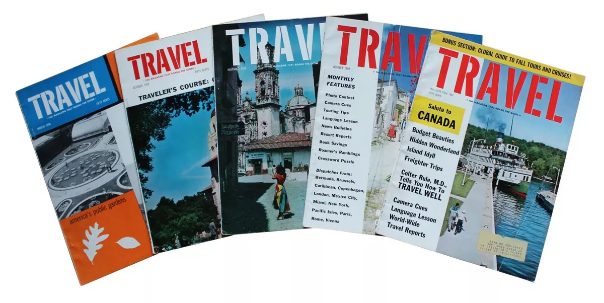 Travel The Magazine That Roams The Globe Lot of 5 Issues 1958 1959 1960