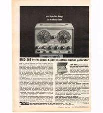 1963 EICO 369 TV FM Sweep Post Injection Marker Generator Vintage Print Ad