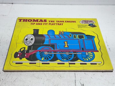 Vintage 1984 Thomas the Tank Engine 'Tip and Fit' Wooden Playtray